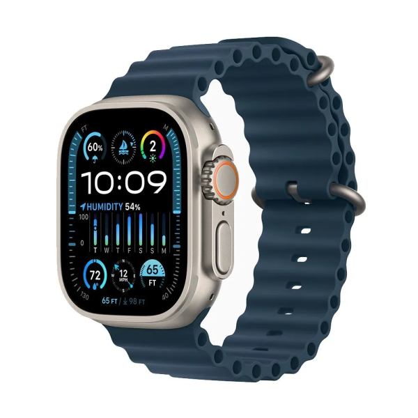 Apple Watch Ultra 2 49 mm (GPS) Titanium Case Blue Ocean Band (One Size) (MREG3/MRF73)