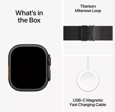 Apple Watch Ultra 2 (2024) 49 mm Black Titanium Case Black Milanese Loop (M)