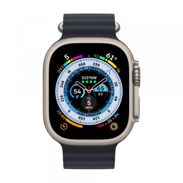 Apple Watch Ultra 49 mm (GPS+Cellular) Titanium Case Midnight Ocean Band (One Size) (MQET3/MQFK3/MQF63)