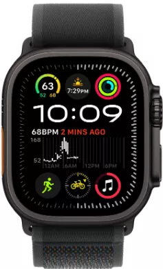 Apple Watch Ultra 2 (2024) 49mm Black Titanium Case with Black Trail Loop (S/M)