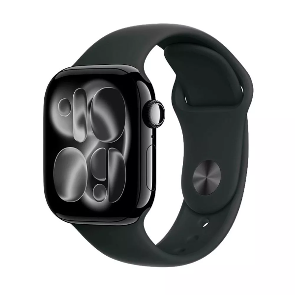 Apple Watch Series 11 42mm Jet Black Aluminum Case with Black Sport Band (S/M)