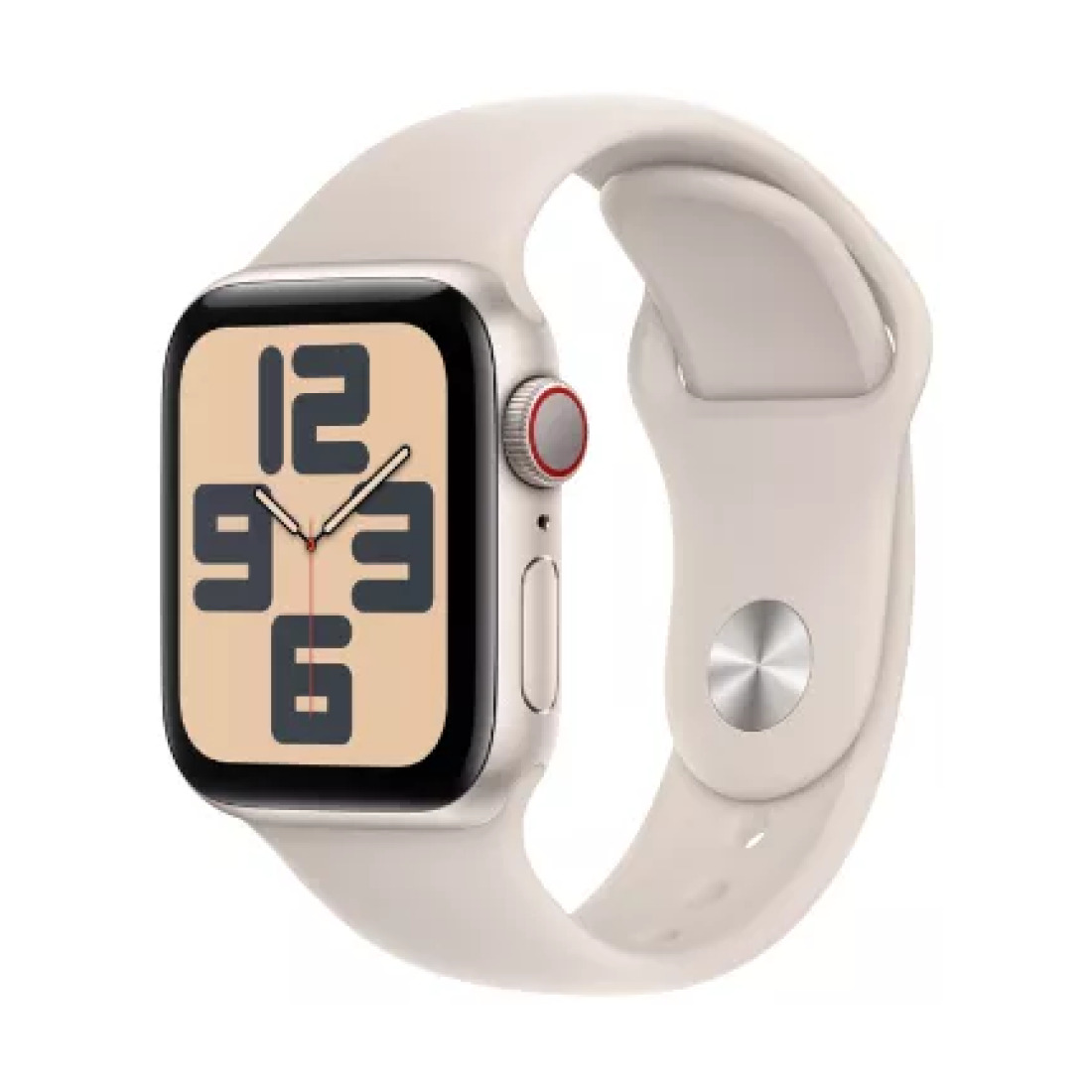 Apple Watch SE (2024) 44mm Starlight Aluminium Case with Starlight Sport Band (M/L)