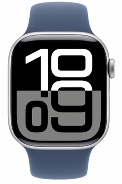 Apple Watch Series 10 46mm Silver Aluminum Case with Denim Sport Band (M/L)