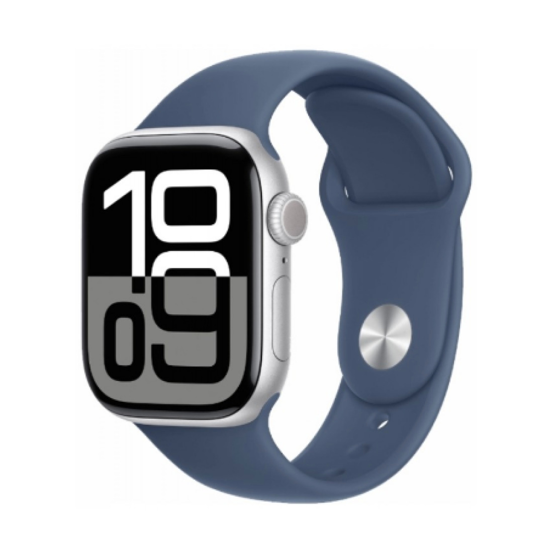 Apple Watch Series 10 46mm Silver Aluminum Case with Denim Sport Band (M/L)