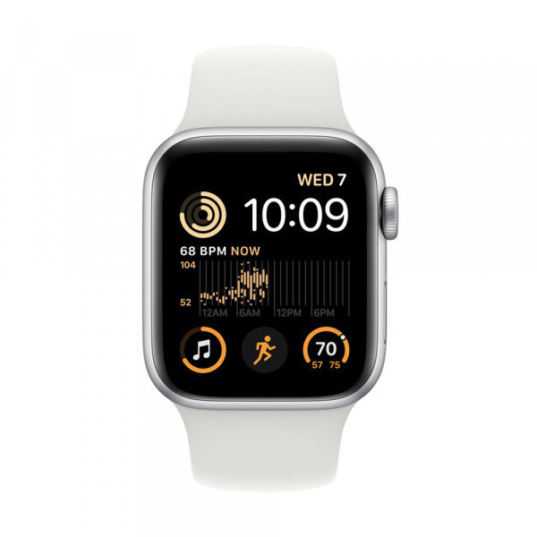 Apple Watch SE Gen 2 40mm (GPS) Silver Aluminum Case with White Sport Band (S/M) (MNT93)