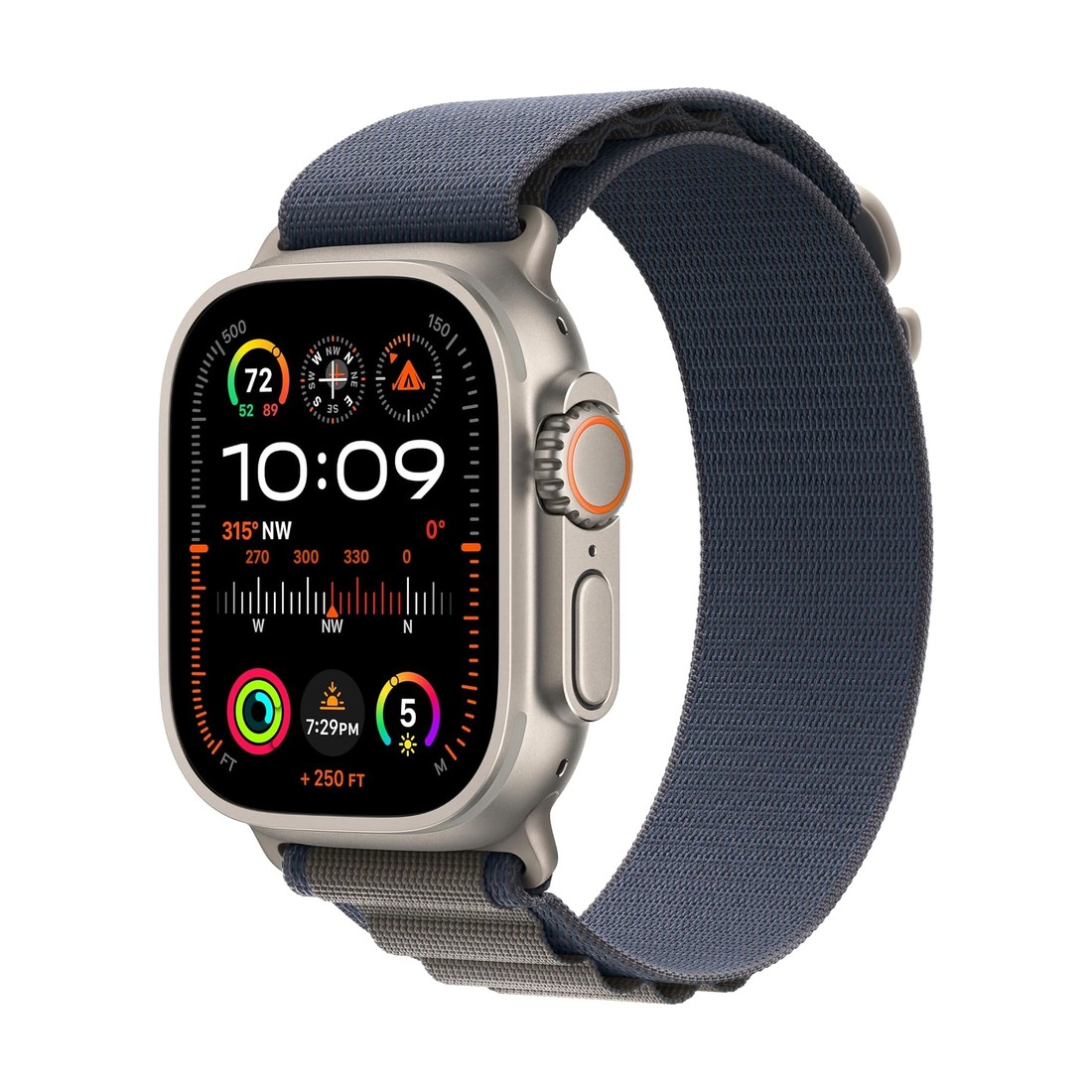 Apple Watch Ultra 2 49mm Natural Titanium Case Blue Alpine Loop (M)