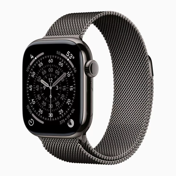 Apple Watch Series 11 46mm Slate Titanium Case with Slate Milanese Loop (M/L)