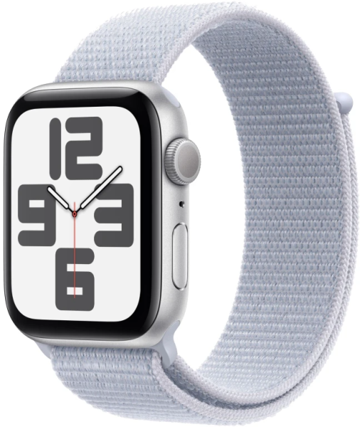 Apple Watch SE (2024) 40mm Silver Aluminium Case with Blue Cloud Sport Loop (One Size)