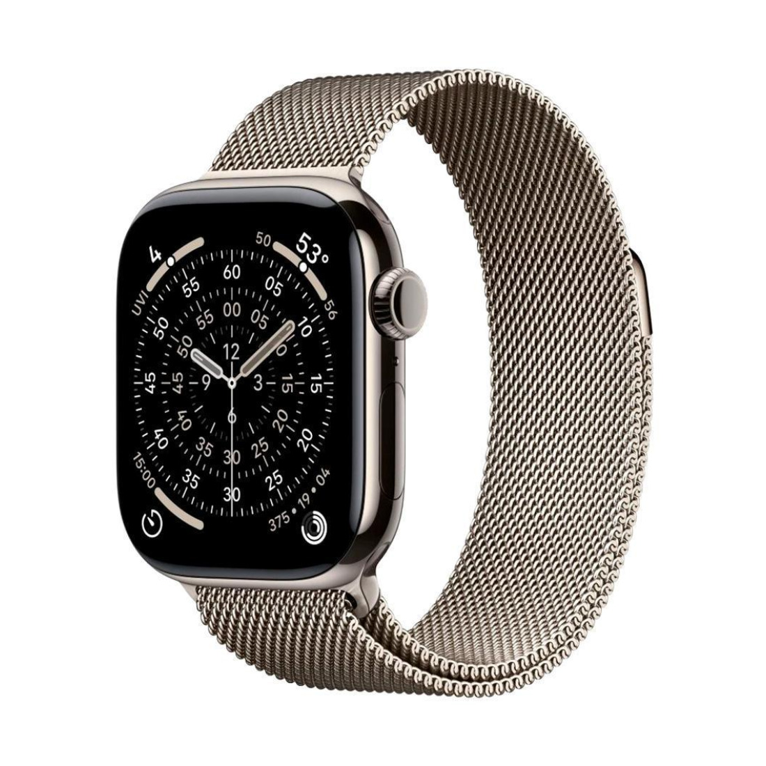 Apple Watch Series 11 46mm Natural Titanium Case with Natural Milanese Loop (S/M)