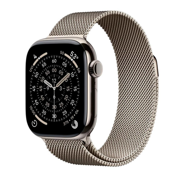 Apple Watch Series 11 42mm Natural Titanium Case with Natural Milanese Loop