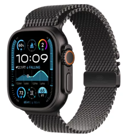 Apple Watch Ultra 2 (2024) 49 mm Black Titanium Case Black Milanese Loop (M)