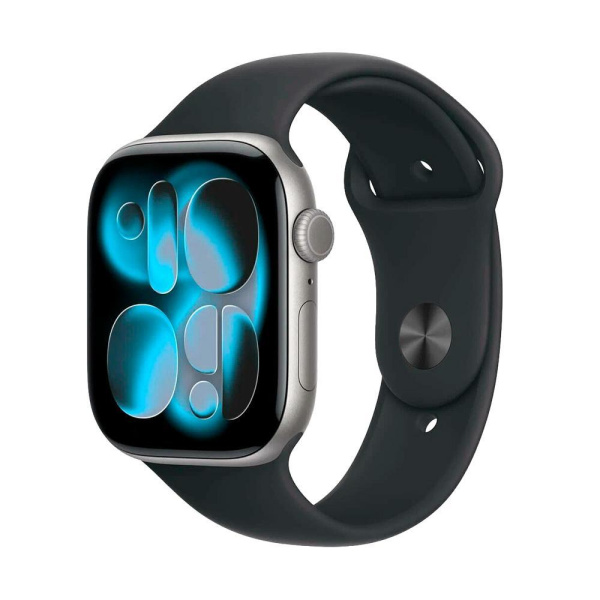 Apple Watch Series 11 42mm Space Grey Aluminium Case with Black Sport Band (M/L)