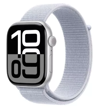 Apple Watch Series 10 42mm Silver Aluminum Case with Blue Cloud Sport Loop