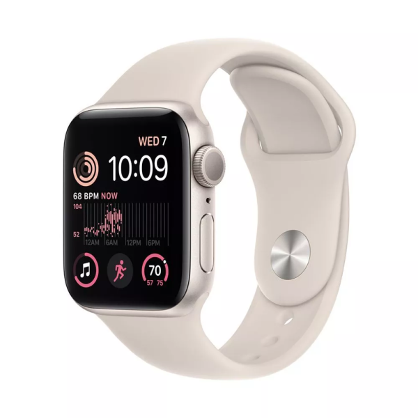 Apple Watch SE Gen 2 44mm (GPS) Starlight Aluminum Case with Starlight Sport Band (M/L)