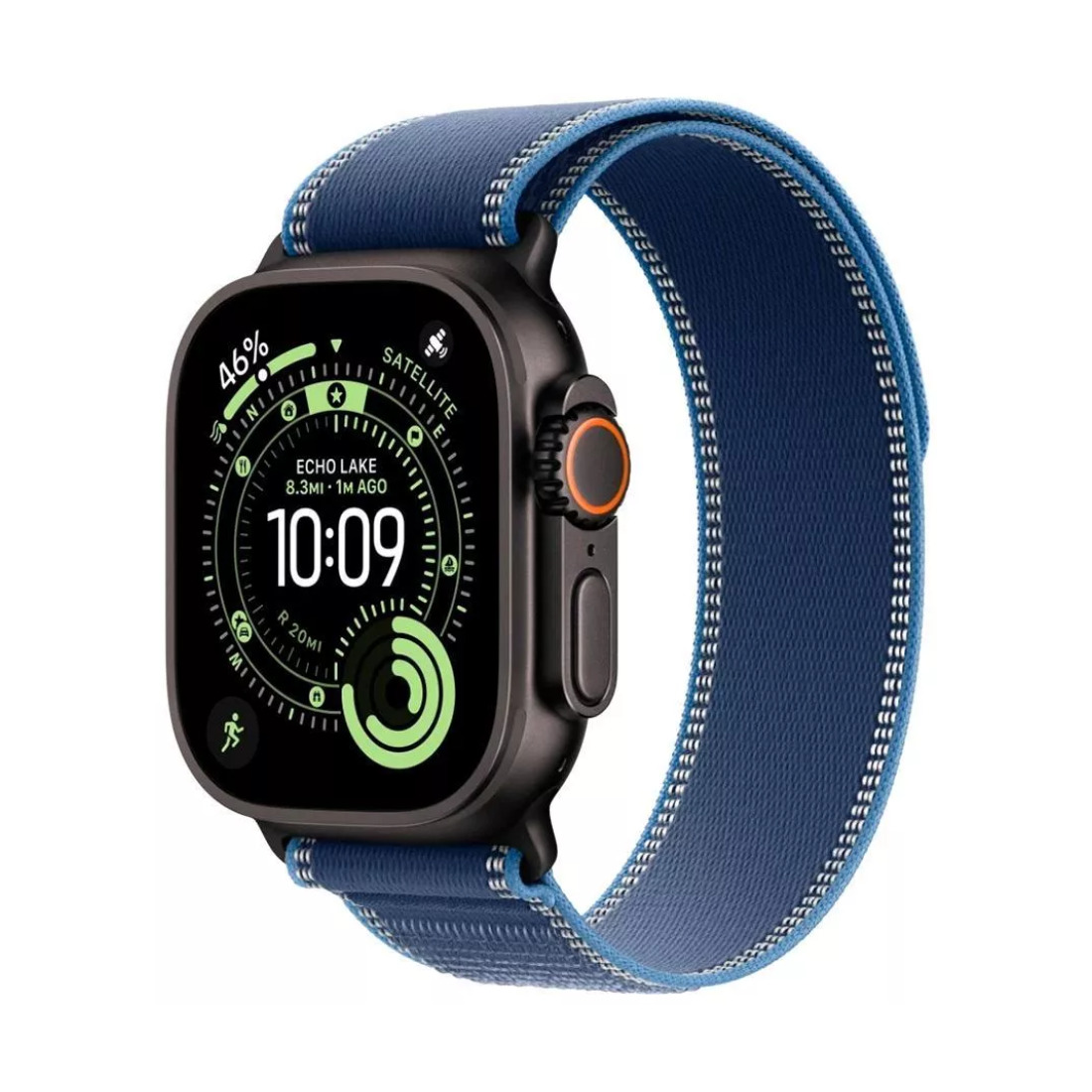 Apple Watch Ultra 3 49mm Black Titanium Case with Blue/Bright Blue Trail Loop (S/M)