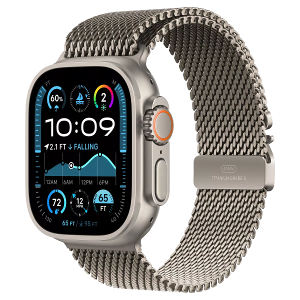 Apple Watch Ultra 2 (2024) 49mm Natural Titanium Case with Tan Alpine Loop (M)