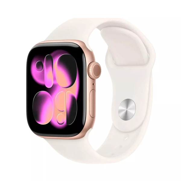 Apple Watch Series 11 42mm Gold Aluminum Case with Light Blush Sport Band (S/M)