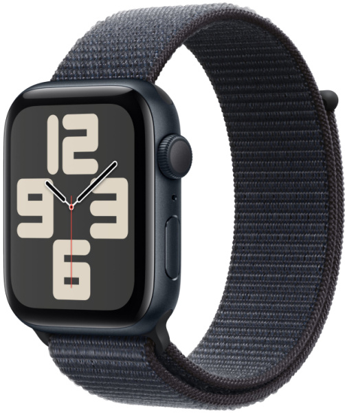 Apple Watch SE (2024) 40mm Midnight Aluminium Case with Ink Sport Loop (One Size)