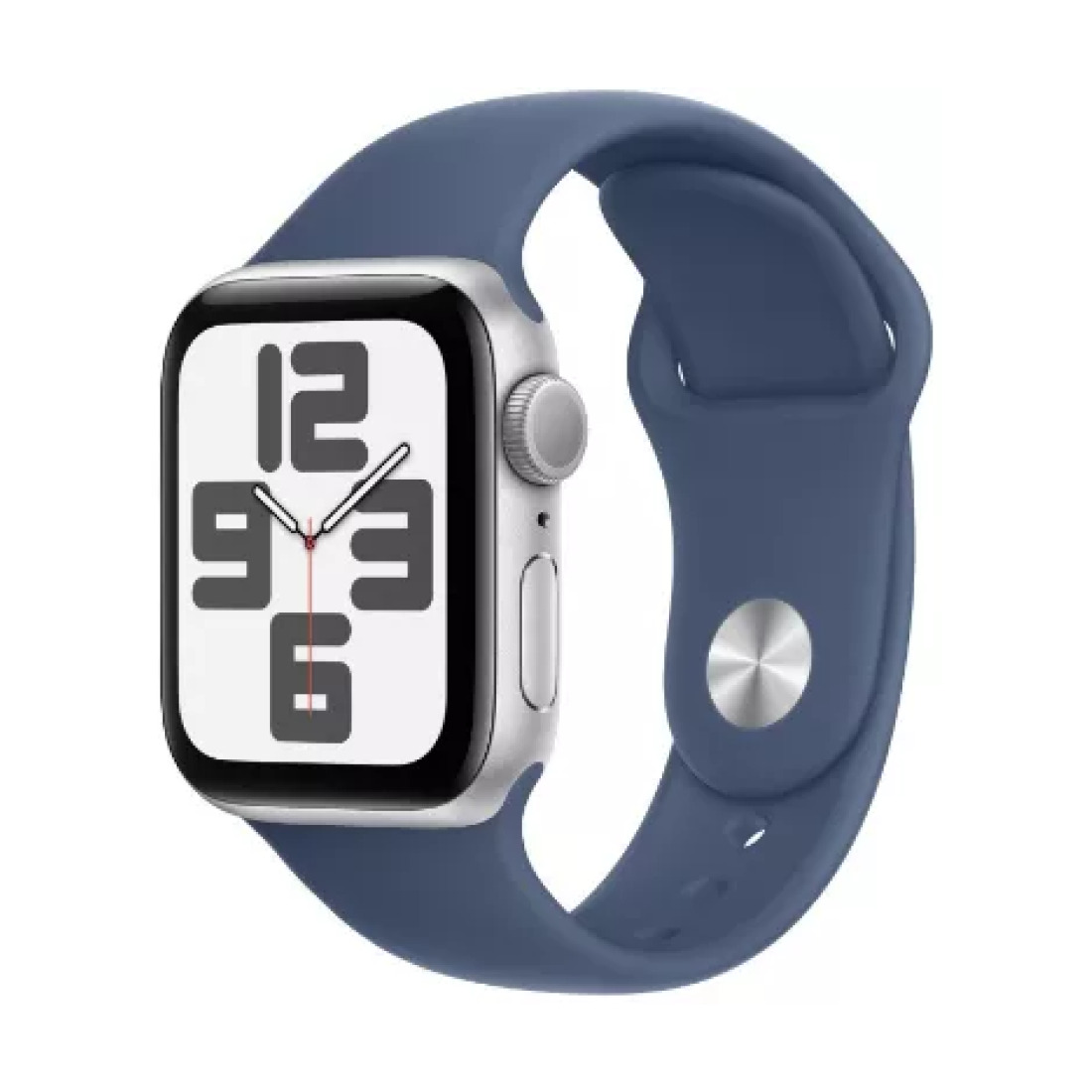 Apple Watch SE (2024) 44mm Silver Aluminium Case with Denim Sport Band (M/L)