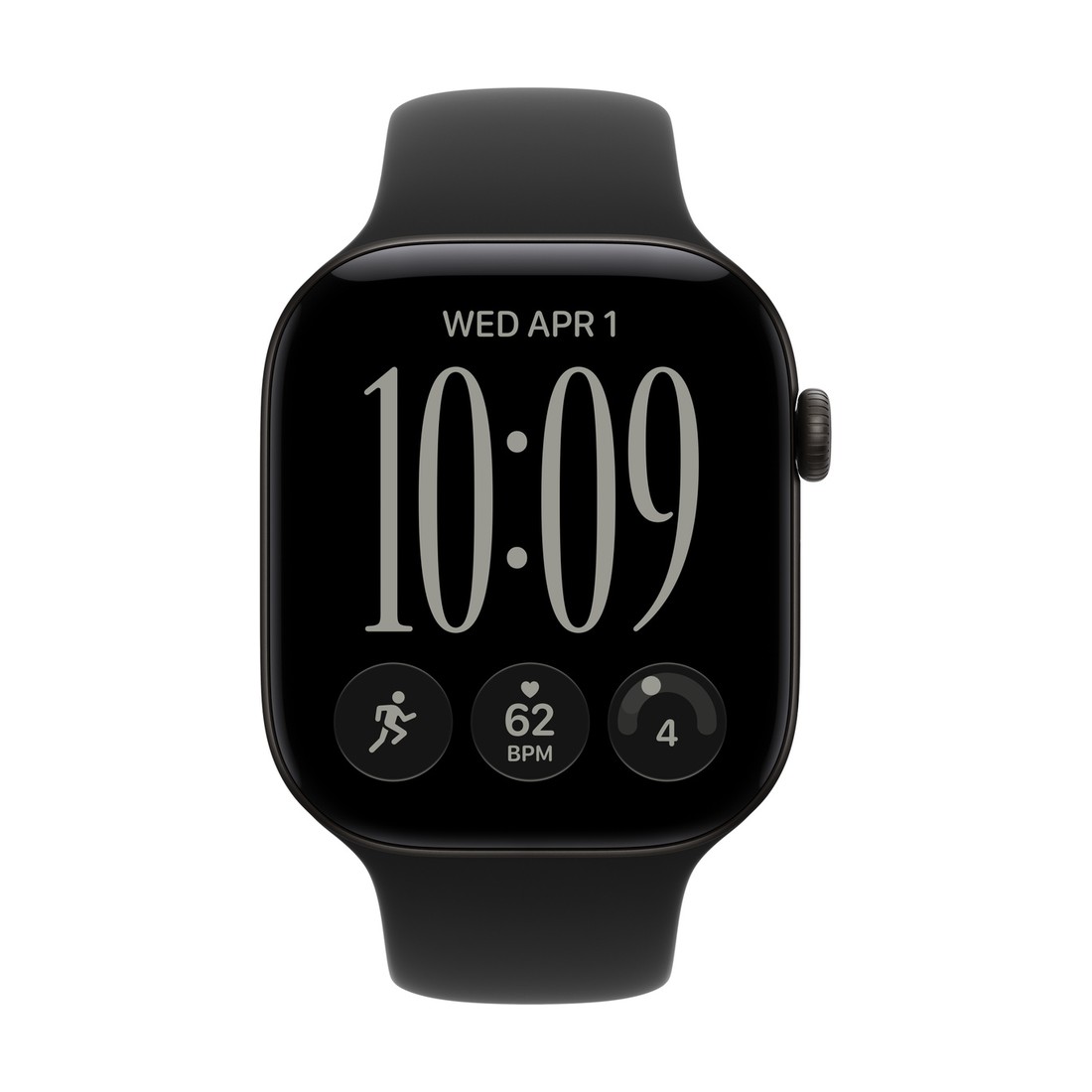 Apple Watch Series 12 46mm Black Aluminum Case with Black Sport Band (M/L)