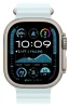 Apple Watch Ultra 2 (2024) 49mm Natural Titanium Case with Ice Blue Ocean Band (One Size)