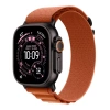 Apple Watch Ultra 3 49mm Black Titanium Case with Terra Cotta Alpine Loop (S)