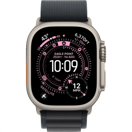 Apple Watch Ultra 3 49mm Natural Titanium Case with Black Alpine Loop (L)