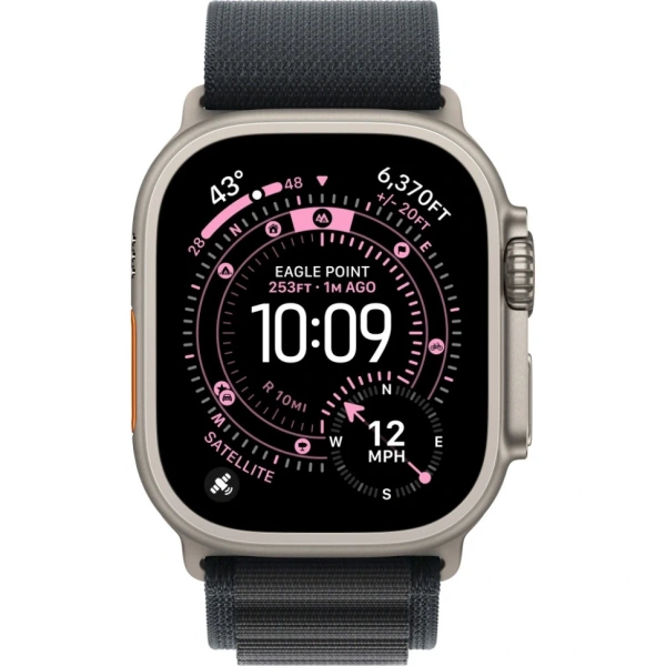 Apple Watch Ultra 3 49mm Natural Titanium Case with Black Alpine Loop (M)