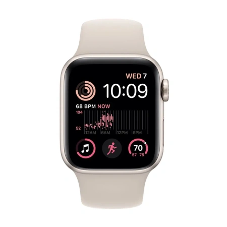 Apple Watch SE Gen 2 44mm (GPS) Starlight Aluminum Case with Starlight Sport Band (M/L)