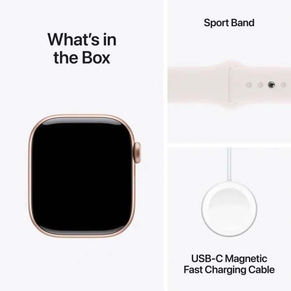 Apple Watch Series 10 46mm Silver Aluminum Case with Light Blush Sport Band (M/L)
