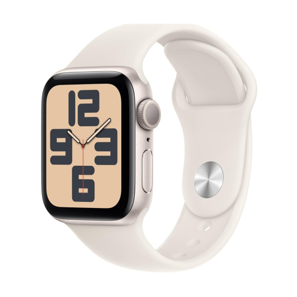 Apple Watch SE (2024) 44mm Starlight Aluminium Case with Starlight Sport Band (M/L)