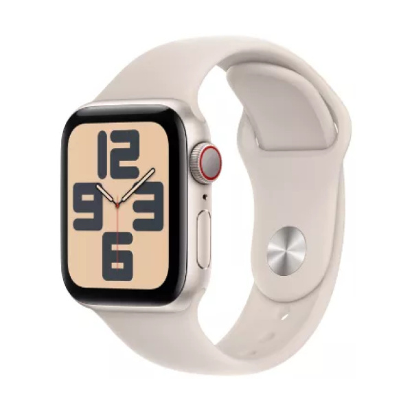 Apple Watch SE (2024) 44mm Starlight Aluminium Case with Starlight Sport Band (M/L)