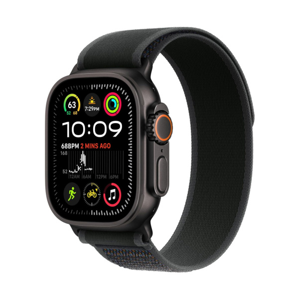 Apple Watch Ultra 2 (2024) 49mm Black Titanium Case with Black Trail Loop (S/M)