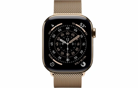 Apple Watch Series 11 46mm Gold Titanium Case with Gold Milanese Loop (M/L)