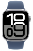 Apple Watch Series 10 46mm Silver Aluminum Case with Denim Sport Band (M/L)