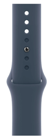 Apple Watch Series 9 45mm (GPS) Silver Aluminum Case with Storm Blue Sport Band (S/M) (MR9D3)