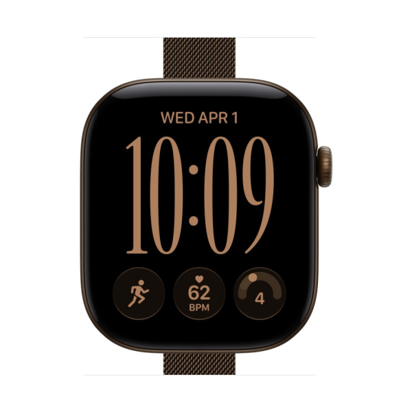 Apple Watch Series 12 46mm Dark Bronze Aluminum Case with Dark Bronze Stainless Steel Milanese Loop (S/M)