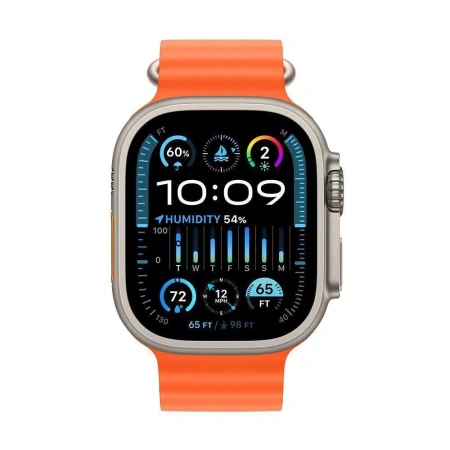 Apple Watch Ultra 2 49 mm (GPS) Titanium Case Orange Ocean Band (One Size) (MREH3)
