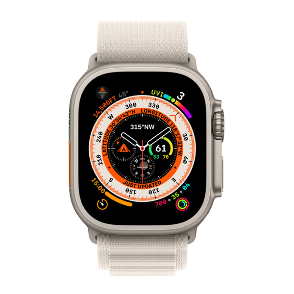 Apple Watch Ultra 49 mm (GPS+Cellular) Titanium Case Starlight Alpine Loop (L) (MQF13/MQFT3)