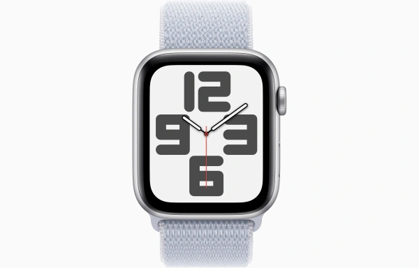 Apple Watch SE Gen 2 40mm Silver Aluminium Case with Blue Cloud Sport Loop (One Size)