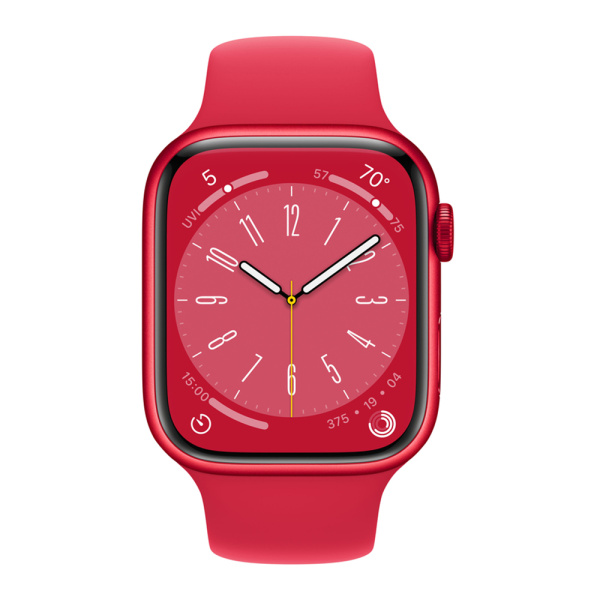 Apple Watch Series 8 41mm (GPS) Red Aluminum Case with Red Sport Band (M/L) (MNUH3)
