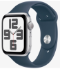 Apple Watch SE Gen 2 44mm (GPS) Silver Aluminum Case with Storm Blue Sport Band (M/L) (MREE3)