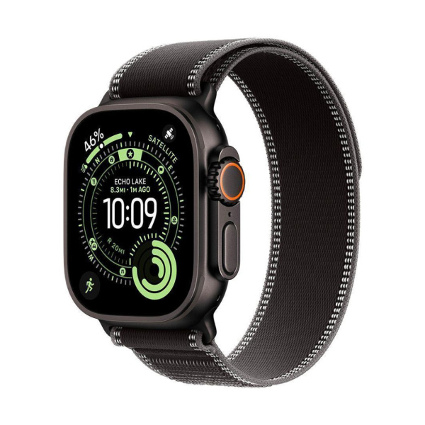Apple Watch Ultra 3 49mm Black Titanium Case with Black/Charcoal Trail Loop (M/L)