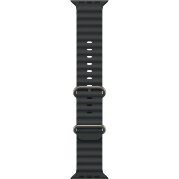 Apple Watch Ultra 3 49mm Natural Titanium Case with Black Ocean Band (One Size)