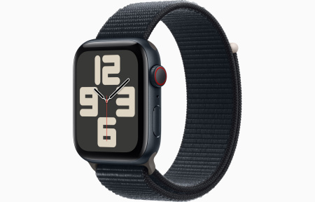 Apple Watch SE Gen 2 44mm (GPS) Midnight Aluminum Case with Midnight Sport Loop (MRHA3)