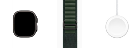 Apple Watch Ultra 2 (2024) 49mm Black Titanium Case with Dark Green Alpine Loop (S)