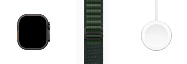 Apple Watch Ultra 2 (2024) 49mm Black Titanium Case with Dark Green Alpine Loop (S)