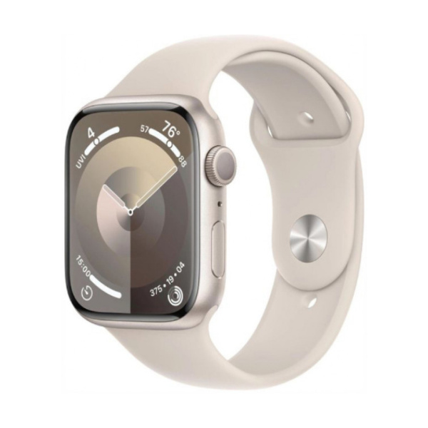 Apple Watch Series 9 45mm (GPS) Starlight Aluminum Case with Starlight Sport Band (M/L) (MR973)