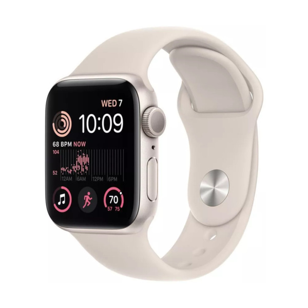 Apple Watch SE Gen 2 44mm (GPS) Starlight Aluminum Case with Starlight Sport Band (M/L)