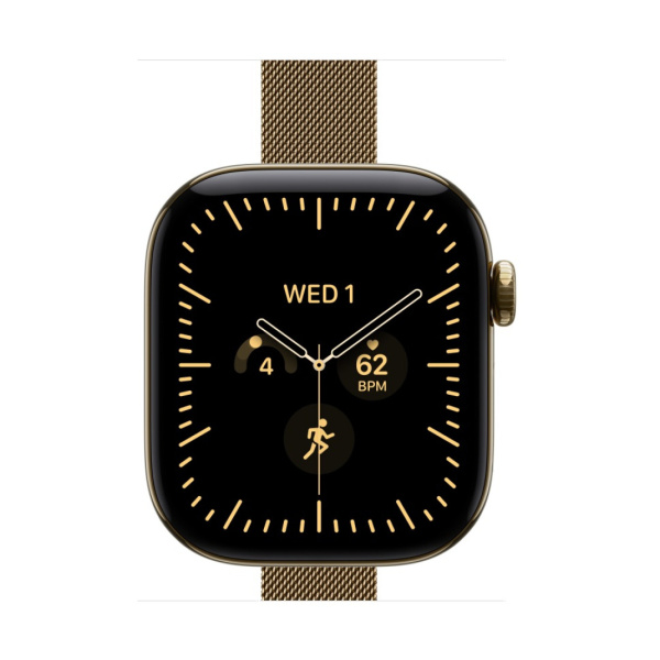 Apple Watch Series 12 42mm Radiant Gold Titanium Case with Radiant Gold Milanese Loop